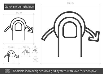 Image showing Quick swipe right line icon.