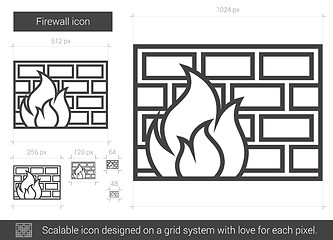 Image showing Firewall line icon.