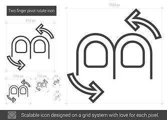 Image showing Two finger pivot rotate line icon.