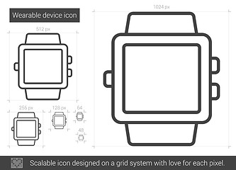 Image showing Wearable device line icon.