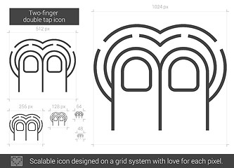 Image showing Two-finger double tap line icon.