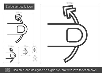 Image showing Swipe vertically line icon.