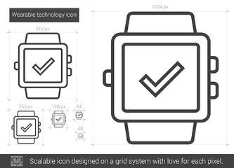 Image showing Wearable technology line icon.