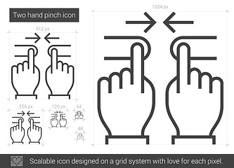 Image showing Two hand pinch line icon.