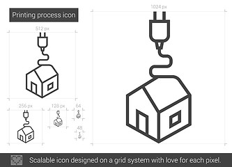 Image showing Printing process line icon.