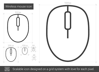 Image showing Wireless mouse line icon.