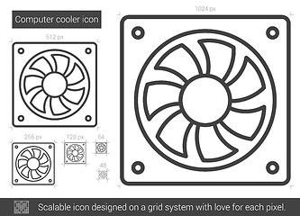 Image showing Computer cooler line icon.