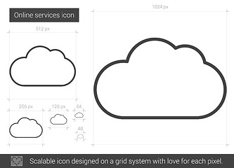 Image showing Online services line icon.