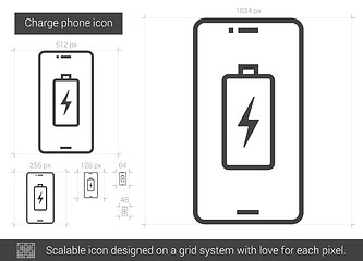 Image showing Charge phone line icon.