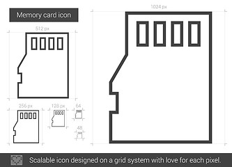 Image showing Memory card line icon.