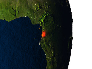 Image showing Equatorial Guinea from space during dusk