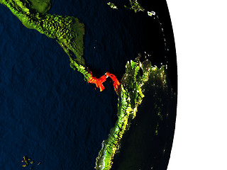 Image showing Panama from space during dusk