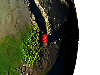 Image showing Djibouti from space during dusk