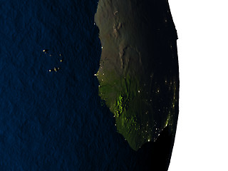 Image showing Gambia from space during dusk