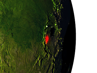 Image showing Burundi from space during dusk