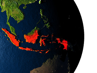 Image showing Indonesia from space during dusk