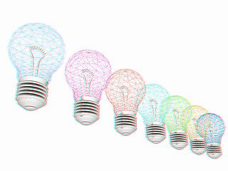 Image showing lamps. 3D illustration. Anaglyph. View with red/cyan glasses to 