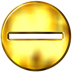 Image showing 3D Golden Framed Subtaction Symbol