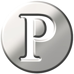 Image showing 3D Steel Letter P