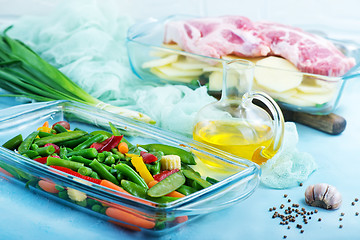 Image showing vegetables and meat in bowl