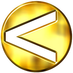 Image showing 3D Golden Framed Strict Inequality Symbol