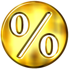 Image showing 3D Golden Framed Percentage Symbol