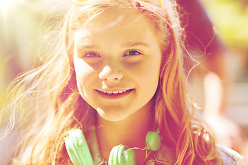 Image showing happy teenage girl with headphones