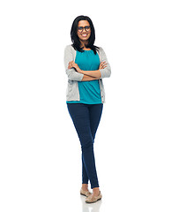 Image showing happy smiling young indian woman in glasses