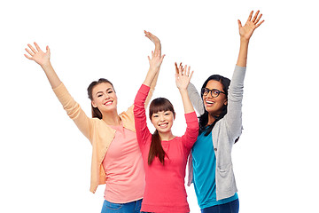 Image showing international group of happy smiling women