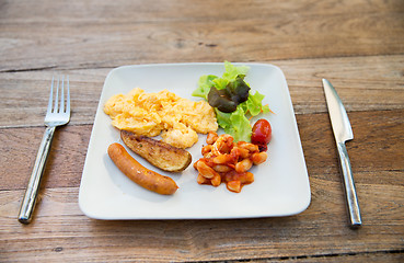 Image showing close up of food on plate