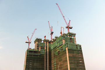 Image showing building and construction cranes