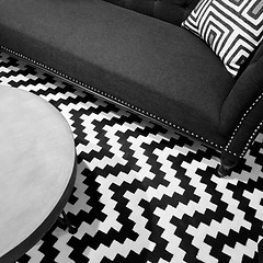 Image showing Stylish black and white interior