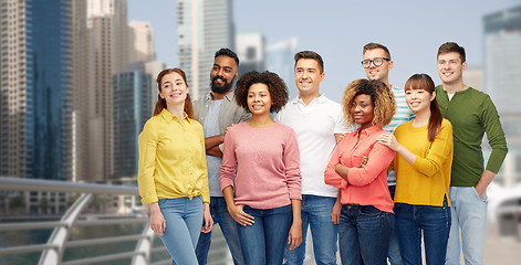 Image showing international group of happy people  in dubai