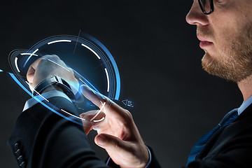 Image showing close up of businessman with smartwatch