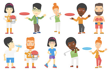 Image showing Vector set of sport characters.