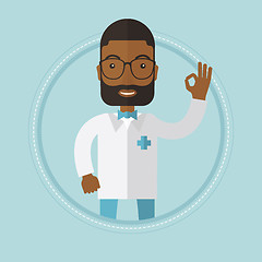 Image showing Doctor showing sign ok vector illustration.