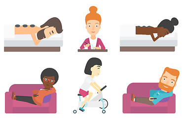 Image showing Set of relaxing people and business characters.