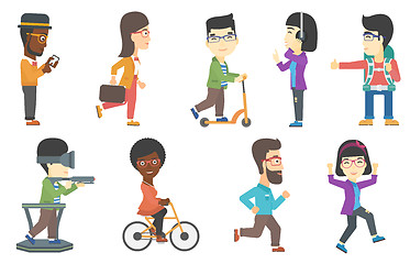 Image showing Vector set of tourists and business characters.