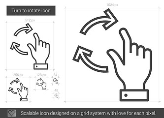 Image showing Turn to rotate line icon.