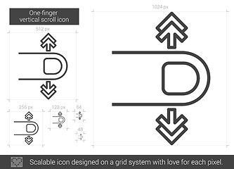 Image showing One-finger vertical scroll line icon.