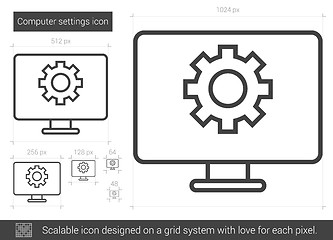 Image showing Computer settings line icon.