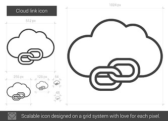 Image showing Cloud link line icon.