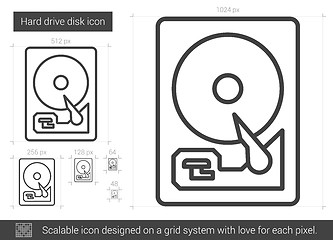 Image showing Hard drive disk line icon.