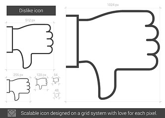 Image showing Dislike line icon.