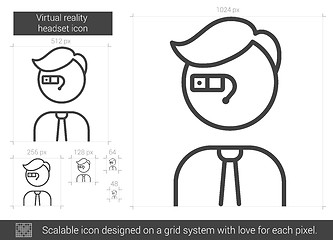 Image showing Virtual reality headset line icon.