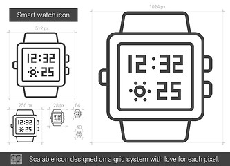 Image showing Smart watch line icon.