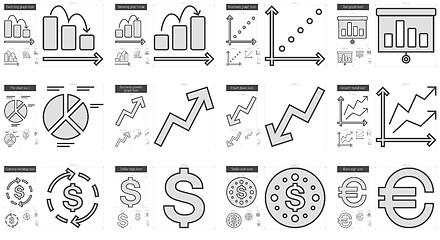 Image showing Business line icon set.