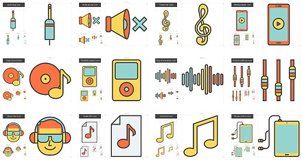 Image showing Music line icon set.