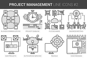 Image showing Project management line icon set.