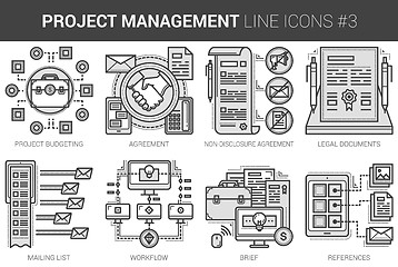 Image showing Project management line icon set.
